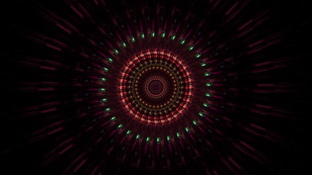 Dark rotating reflective space tunnel 3d illustration design background wallpaper artwork