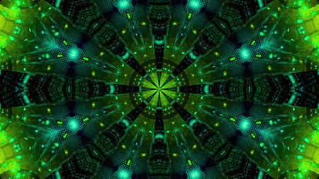 Green blue Blinking kalaidoscope 3d illustration background wallpaper