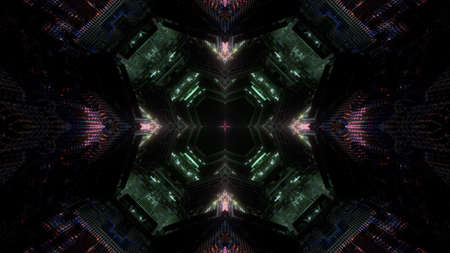 Abstract tunnel with light effects 3d illustration background