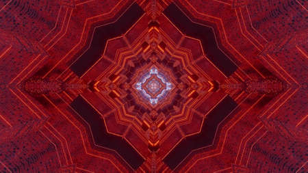 Endless red tunnel 3d illustration design