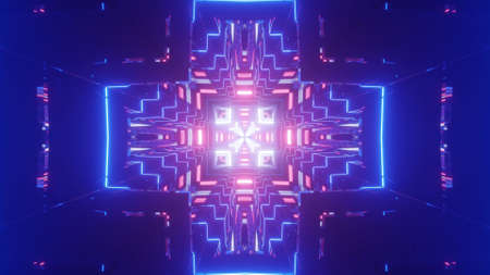 3D illustration of colorful cross shaped ornament