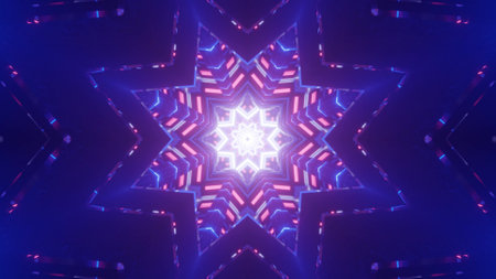 Glowing neon star art background 3d illustration