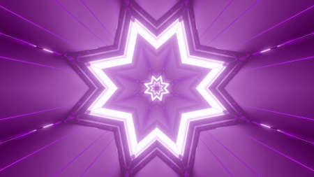 3D illustration of purple start tunnel