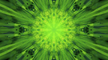 3D illustration of green glowing tunnel