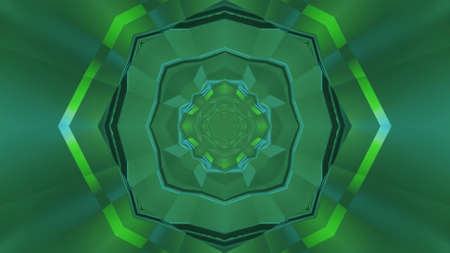 Green ornamental futuristic background 3D illustration