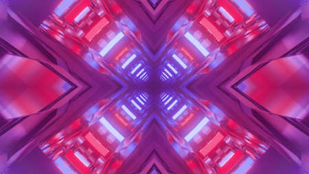 3D illustration of cross shaped corridor