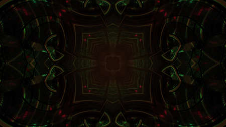 Obscure geometric pattern with light effects 3d illustration
