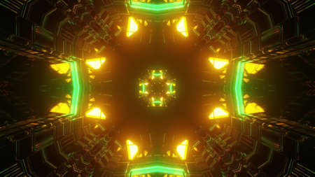 3d illustration of cross shaped endless corridor