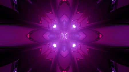 Abstract 3d illustration of purple mandala patternの写真素材