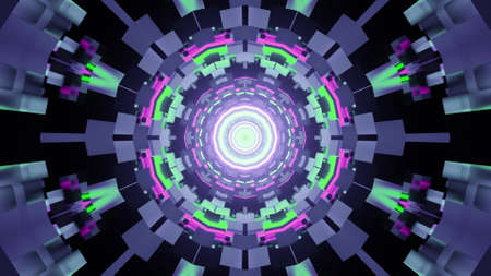 3d illustration of round shaped futuristic tunnel