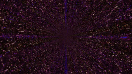 3D illustration of tunnel with light beams