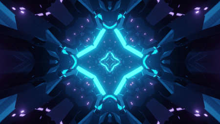 3d illustration of futuristic geometric corridor