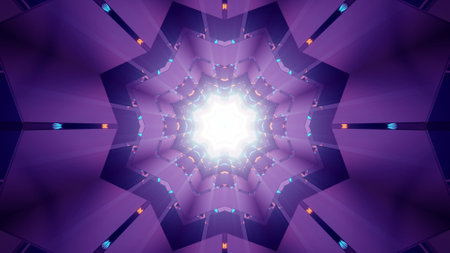 3d illustration of purple glowing corridor