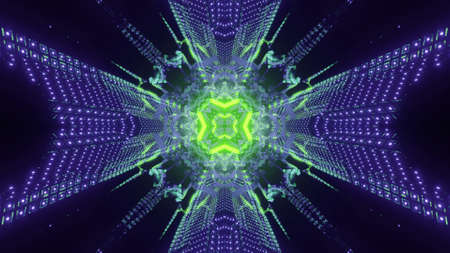 Luminous futuristic pattern in neon colors 3d illustration