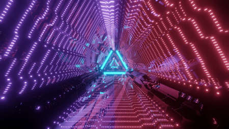Sci fi architectural tunnel 3d illustration