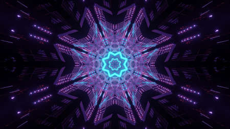 Bright futuristic tunnel 3d illustration