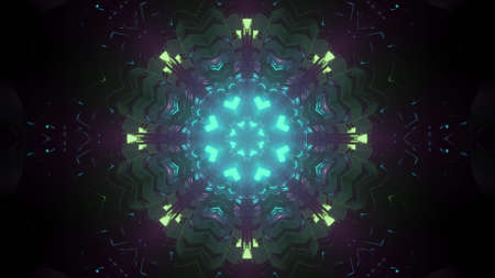 Sci fi green tunnel 3d illustrationの写真素材