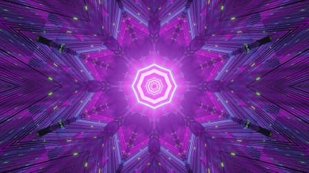 3D illustration of abstract ornament of tunnel in 4K UHDの写真素材