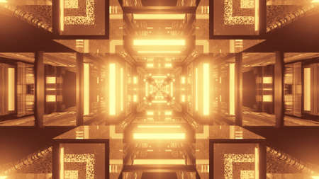 3d illustration of 4K UHD vibrant glowing tunnel