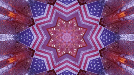 3d illustration of 4K UHD star shaped tunnelの写真素材