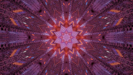 3d illustration of 4K UHD ornamental glowing corridorの写真素材