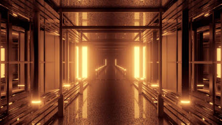 3D illustration of 4K UHD symmetric tunnelの写真素材