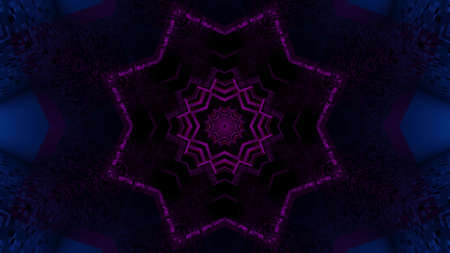 Purple ornament in darkness UHD 3D illustrationの写真素材