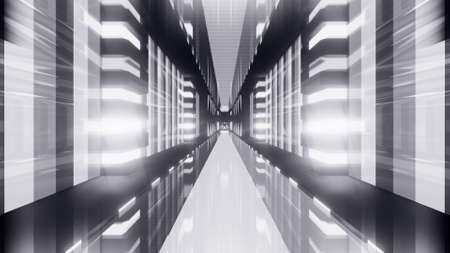 3d illustration of gray symmetric passage