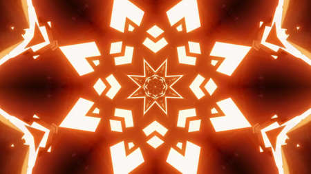 Orange star shaped ornament 4K UHD 3D illustrationの写真素材