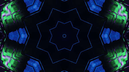3d illustration of 4K UHD ornamental geometric tunnel