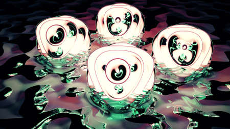 Glowing bubbles with light effects 4K UHD 3d illustration