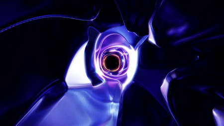 3d illustration of 4K UHD shapeless dark tunnel