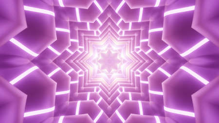 3d illustration of 4K UHD geometric bright tunnel