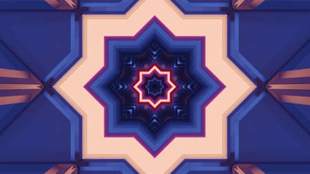 3d illustration of 4K UHD star shaped corridor