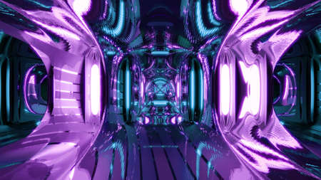 3D illustration of reflective tunnel