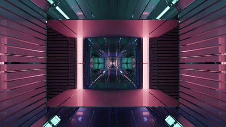 3D illustration of futuristic geometric tunnel with abstract 4K UHD designの写真素材