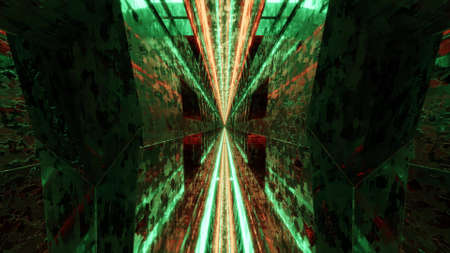 3d illustration of sci fi 4K UHD dark tunnel