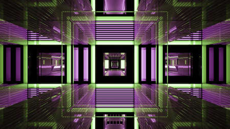 3D illustration of UHD reflective tunnelの写真素材