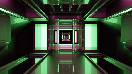 3D illustration of UHD green tunnelの写真素材
