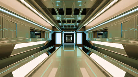 3D illustration of UHD symmetric tunnelの写真素材