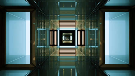 Futuristic 3D illustration of UHD tunnelの写真素材