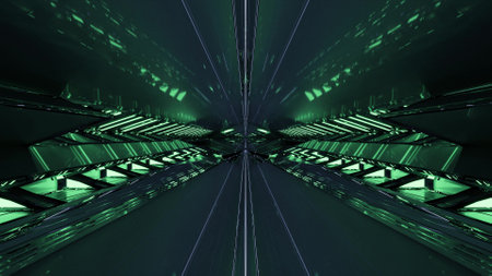 3D illustration of UHD illuminated tunnel