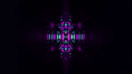 3d illustration of UHD ornamental dark corridorの写真素材