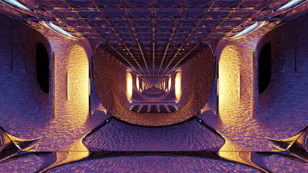 3d illustration of 4K UHD tunnel with holesの写真素材