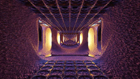 3d illustration with round 4K UHD tunnelの写真素材