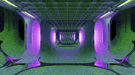 Futuristic 3d illustration of round 4K UHDの写真素材