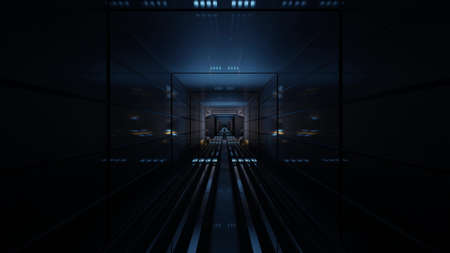 Dark square passage 4K UHD 3D illustration