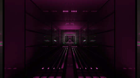 Obscure magenta tunnel 4K UHD 3D illustration