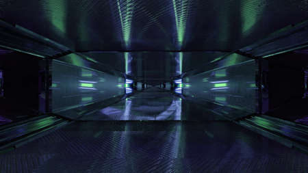 Reflective dim tunnel 4K UHD 3D illustrationの写真素材