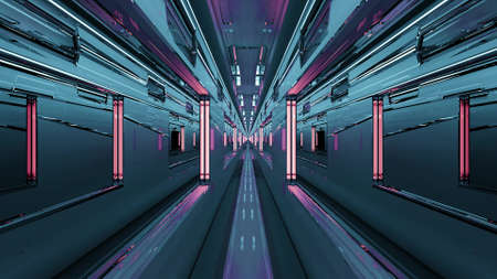Turquoise labyrinth with narrow passages 4K UHD 3D illustrationの写真素材